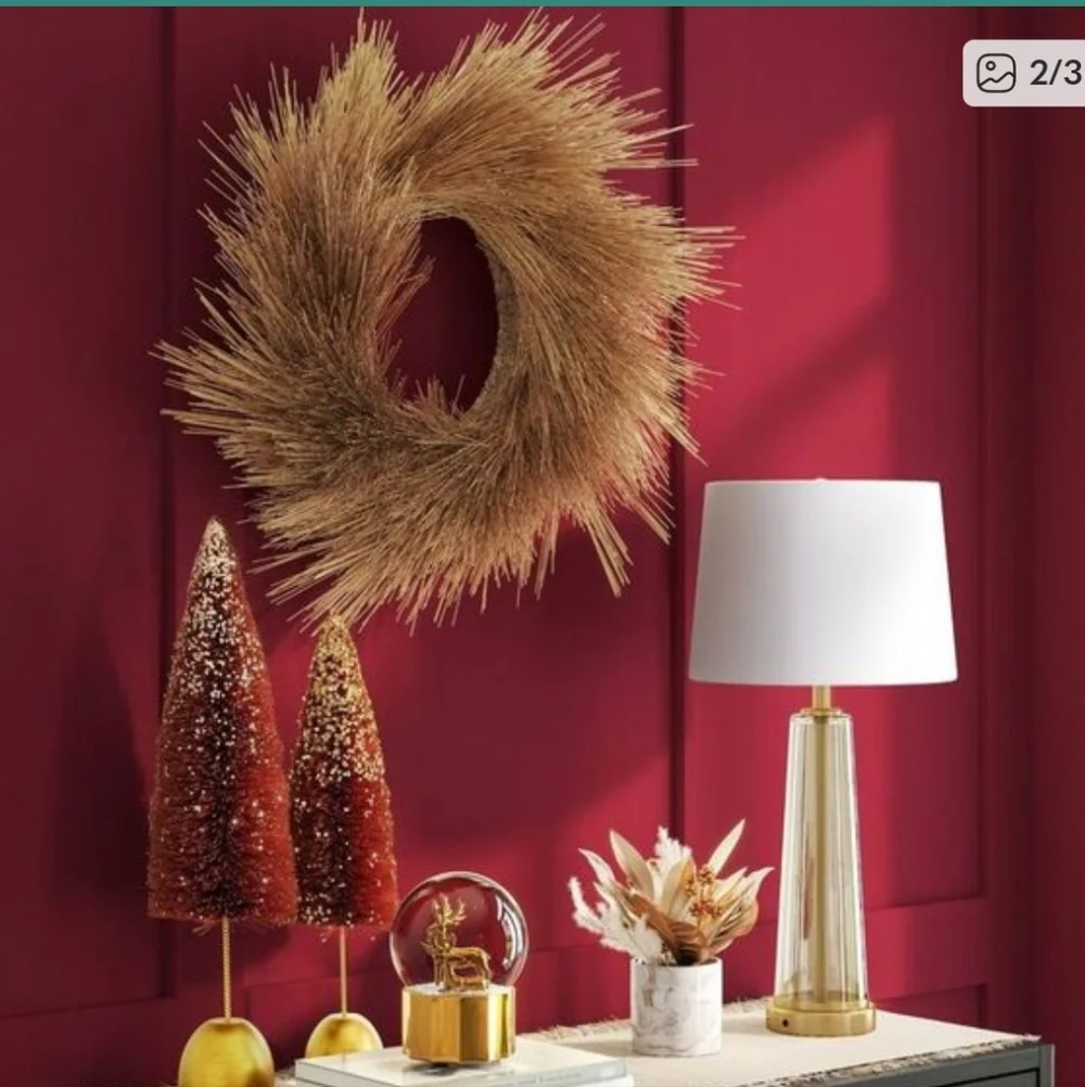Threshold Gold Wreath | Shimmer Long Needle PineLuxe Holiday Aesthetic 24